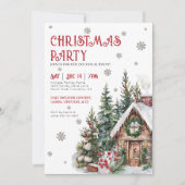 フェスティバル水彩冬のクリスマスパーティー 招待状 (正面)