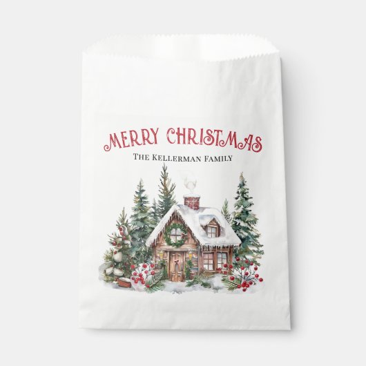 フェスティバル水彩冬のクリスマス フェイバーバッグ (正面)