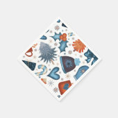 フェスティバル水彩冬クリスマスパターン スタンダードカクテルナプキン (角)