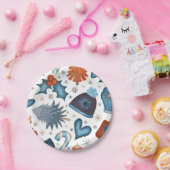 フェスティバル水彩冬クリスマスパターン ペーパープレート (パーティー)