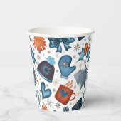 フェスティバル水彩冬クリスマスパターン 紙コップ (裏面)