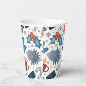 フェスティバル水彩冬クリスマスパターン 紙コップ (右)