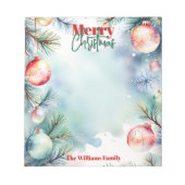 フェスティバル水彩冬ワンダーランドクリスマス ノートパッド (正面)