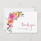 フェスティバル水彩明るい花のフローラ サンキューカード (正面)