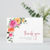 フェスティバル水彩明るい花のフローラ サンキューカード (スタンド正面)