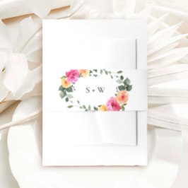 フェスティバル水彩明るい花のフローラ 招待状ベリーバンド