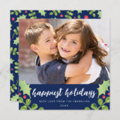 フェスティバル水彩緑紺の写真 シーズンカード (正面/裏面)