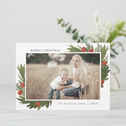 フェスティバル水彩 – クリスマスフォトカード シーズンカード (スタンド正面)