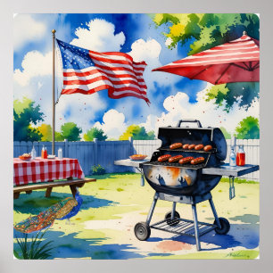 フェスティバル水彩BBQ ポスター