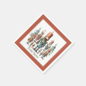 フェスティバル水色くるみ割りパーティー スタンダードカクテルナプキン (角)