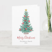 フェスティバル水色クリスマスツリー非写真 シーズンカード (正面)