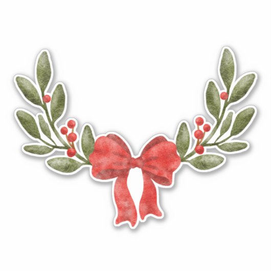 フェスティバル水色クリスマス装飾花模様 シール (正面)