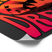 フェスティバル浚渫ヴィンテージレトロ赤 – 黄色グラフィック ポスター (角)