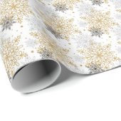 フェスティバル混色スノーフレーククリスマスパターン ラッピングペーパー (ロールコーナー)