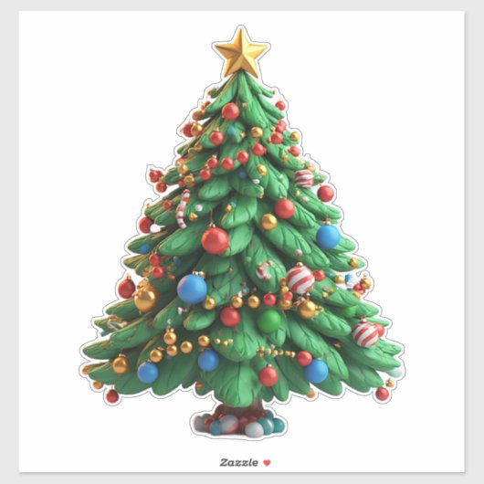 フェスティバル漫画クリスマスツリー シール (シート)