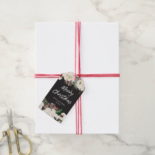 フェスティバル炭フローラ |メリークリスマス ギフトタグ (より糸付き)