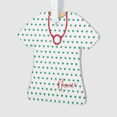 フェスティバル点々のあるハートクリスマスホリデードレス オーナメント (正面)