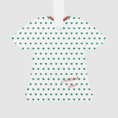 フェスティバル点々のあるハートクリスマスホリデードレス オーナメント (裏面)