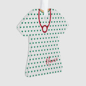 フェスティバル点々のあるハートクリスマスホリデードレス オーナメント (正面)