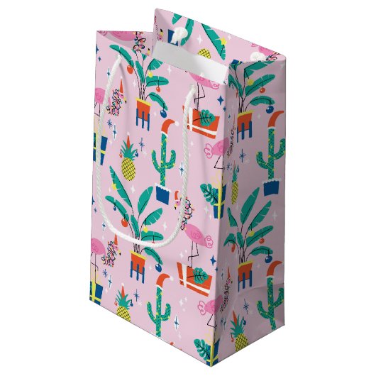 フェスティバル熱帯クリスマスパターン スモールペーパーバッグ (裏面アングル)
