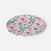 フェスティバル熱帯クリスマスパターン ペーパープレート (アングル)