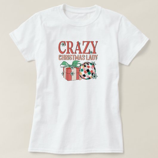 フェスティバル熱狂するクリスマスレディ Tシャツ (デザイン正面)