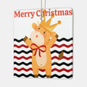 フェスティバル牛のかわいらし聖降誕祭エレガント セラミックオーナメント (左)