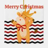 フェスティバル牛のかわいらし聖降誕祭エレガント セラミックオーナメント (裏面)