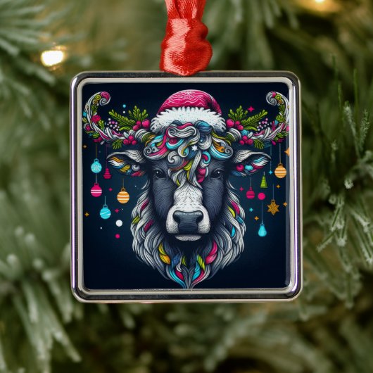 フェスティバル牛 メタルオーナメント (ツリー)