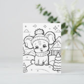 フェスティバル犬の子供の着色 ポストカード (スタンド正面)