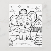 フェスティバル犬の子供の着色 ポストカード (正面)