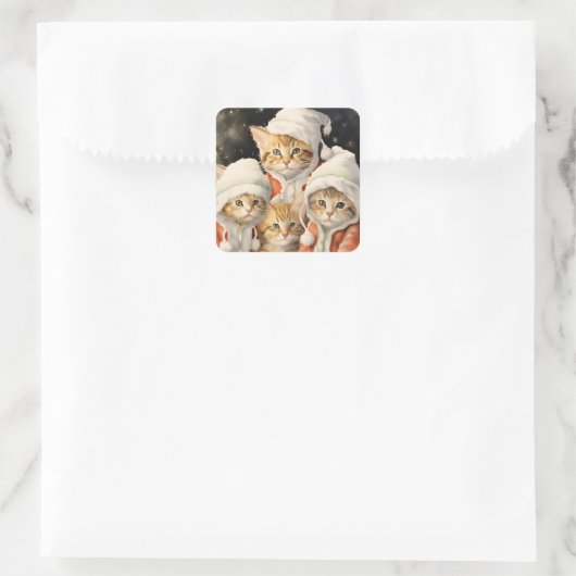 フェスティバル猫ちゃん スクエアシール (バッグ)