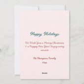 フェスティバル猫と現在のテラコッタクリスマス シーズンカード (裏面)