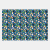 フェスティバル猫のクリスマスコスチューム柄 ラッピングペーパーシート (正面3)