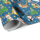 フェスティバル猫のクリスマスコスチューム柄 ラッピングペーパー (ロールコーナー)