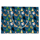 フェスティバル猫のクリスマスコスチューム柄 ラージペーパーバッグ (裏面)