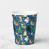 フェスティバル猫のクリスマスコスチューム柄 紙コップ (裏面)