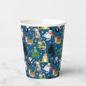 フェスティバル猫のクリスマスコスチューム柄 紙コップ (左)