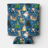 フェスティバル猫のクリスマスコスチューム柄 缶クーラー (正面)