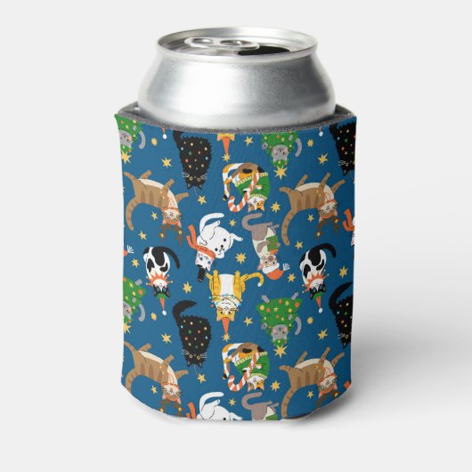 フェスティバル猫のクリスマスコスチューム柄 缶クーラー (缶裏面)