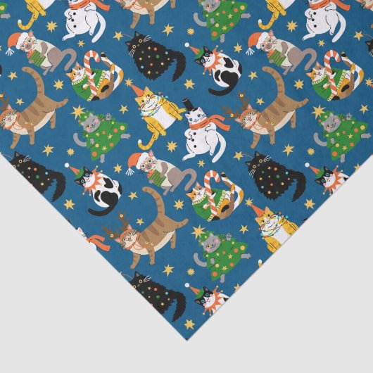 フェスティバル猫のクリスマスコスチューム柄 薄葉紙 (詳細)
