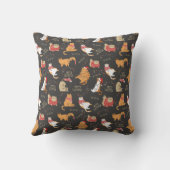 フェスティバル猫のライトクリスマスパターン クッション (裏面)