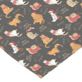 フェスティバル猫のライトクリスマスパターン ショートテーブルランナー (コーナー)