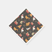 フェスティバル猫のライトクリスマスパターン スタンダードカクテルナプキン (角)