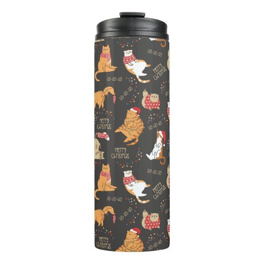 フェスティバル猫のライトクリスマスパターン タンブラー (正面)
