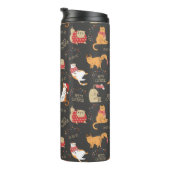 フェスティバル猫のライトクリスマスパターン タンブラー (回転右)