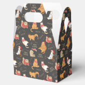 フェスティバル猫のライトクリスマスパターン フェイバーボックス (オープン)