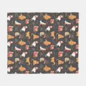 フェスティバル猫のライトクリスマスパターン フリースブランケット (正面(横))