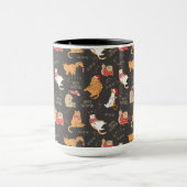 フェスティバル猫のライトクリスマスパターン マグカップ (中央)