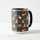 フェスティバル猫のライトクリスマスパターン マグカップ (正面右)